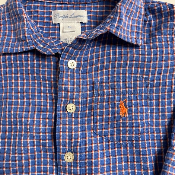 Ralph Lauren baby one piece outfit in blue and orange - Picture 2 of 4